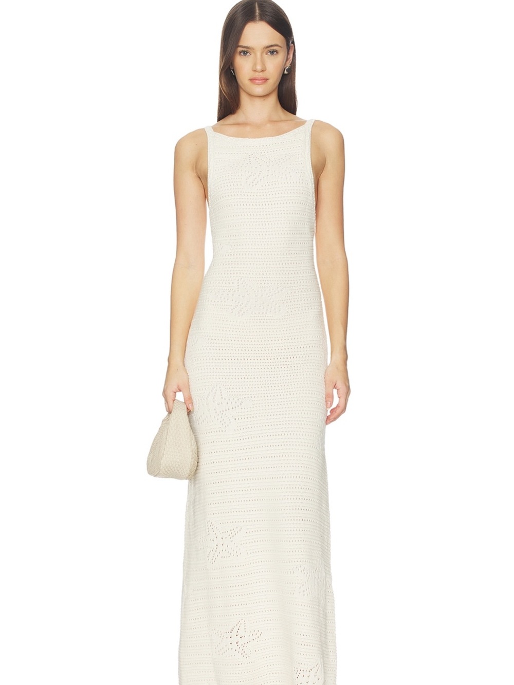 NWT Revolve ROAME Sleeveless Cream Crochet Maxi Dress